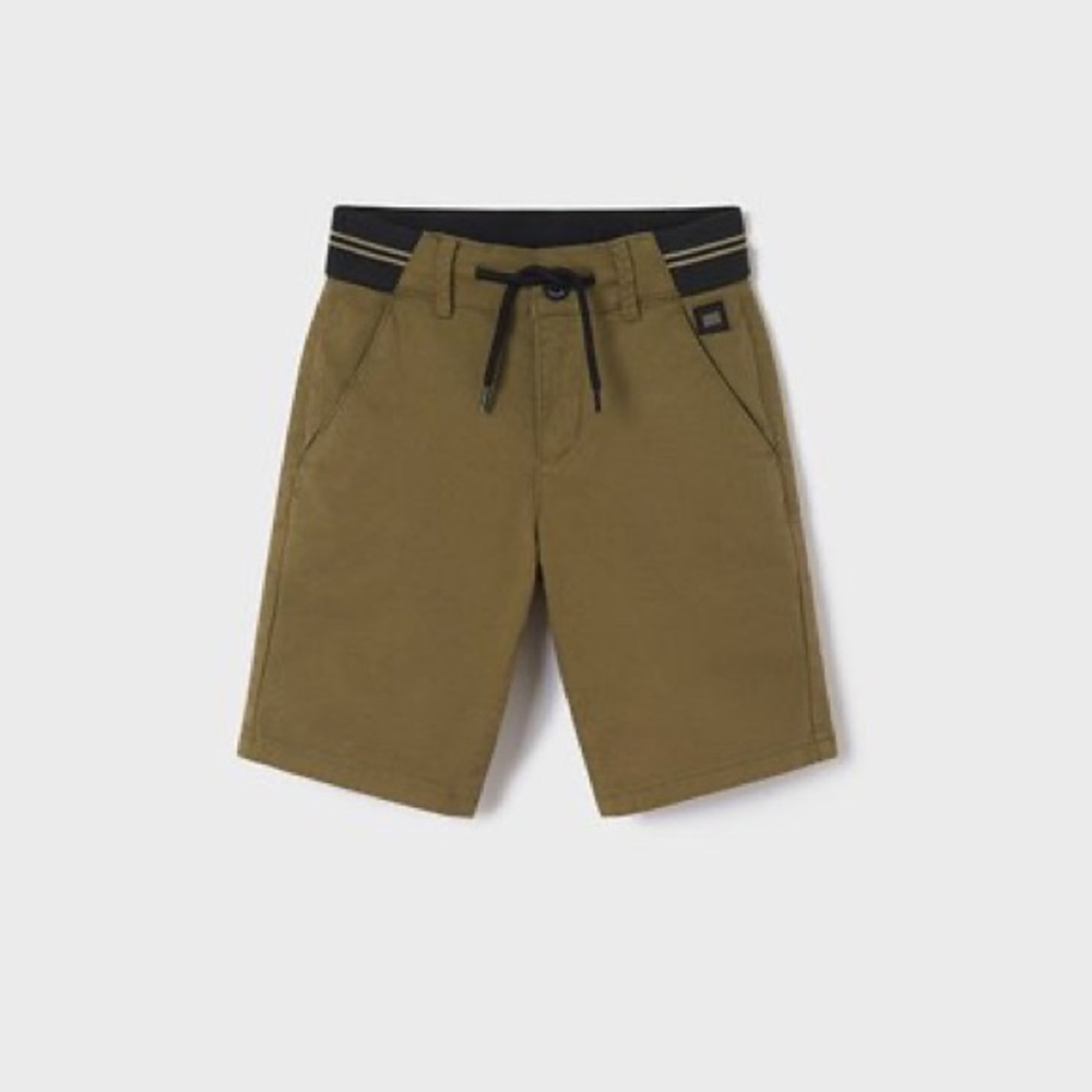 Mayoral Khaki Kids Shorts with Black Trim